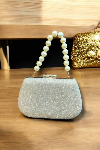 Exquisite Women's Fancy Clutch - 1 Pc in Silver and Golden