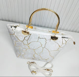 Chic Girl's Velvet Printed Hand Bag - 1 Pc