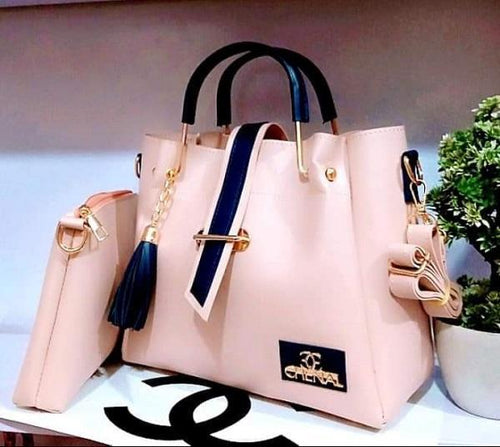 Girl's PU Leather Embellished Hand Bag Set