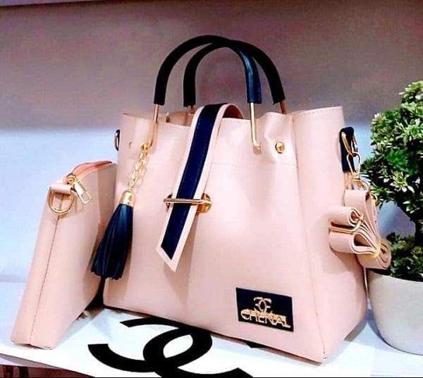 Girl's PU Leather Embellished Hand Bag Set