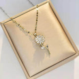 Sunflower Design Gold Plated Zircon Pendant