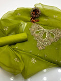 Pcs 3 Pcs women's Unstitched Hand Embroidered Suit