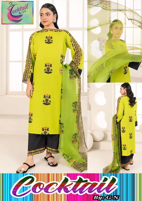 3 Pcs Women's Stitched Grip Silk Printed Suit
