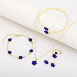 Flower Design Resin Plating Resin Necklace And Bracelet Set
