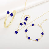 Flower Design Resin Plating Resin Necklace And Bracelet Set