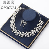 Cross-border creative new European and American bride pearl necklace earrings bracelet three-piece suit wedding jewelry wholesale