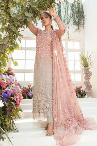 Exquisite 3 Pcs Chiffon Embroidered Suit in Pink