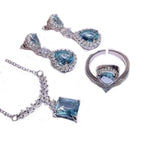 Modern Design Silver Plated Crystal Necklace Set