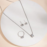 Bridal Silver Plated Rhinestone Necklace And Bracelet Set