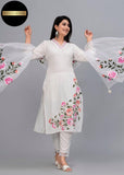 3 Pcs Women's Stitched Embroidered Suit