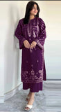 2 Pcs Women's Unstitched Embroidered Suit