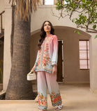 2 Pcs Women's Stitched Swiss Lawn Printed Shirt And Trouser