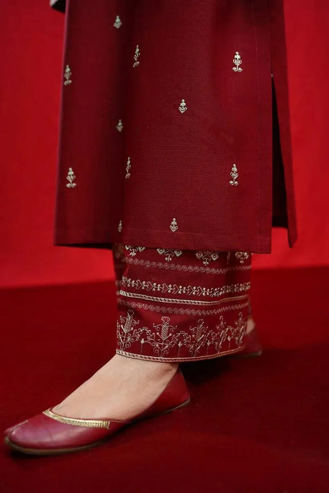 3 Pcs Women's Unstitched Embroidered Suit