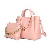 Women's PU Leather Plain Hand Bag Set