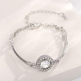 1 Pc Silver Plated Rhinestone Chain Bracelet