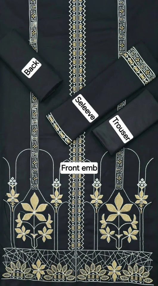 2 Pcs Women's Unstitched Embroidered Suit