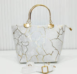 Chic Girl's Velvet Printed Hand Bag - 1 Pc